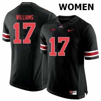 Women's Ohio State Buckeyes #17 Alex Williams Black Out Nike NCAA College Football Jersey September BUY0244QB